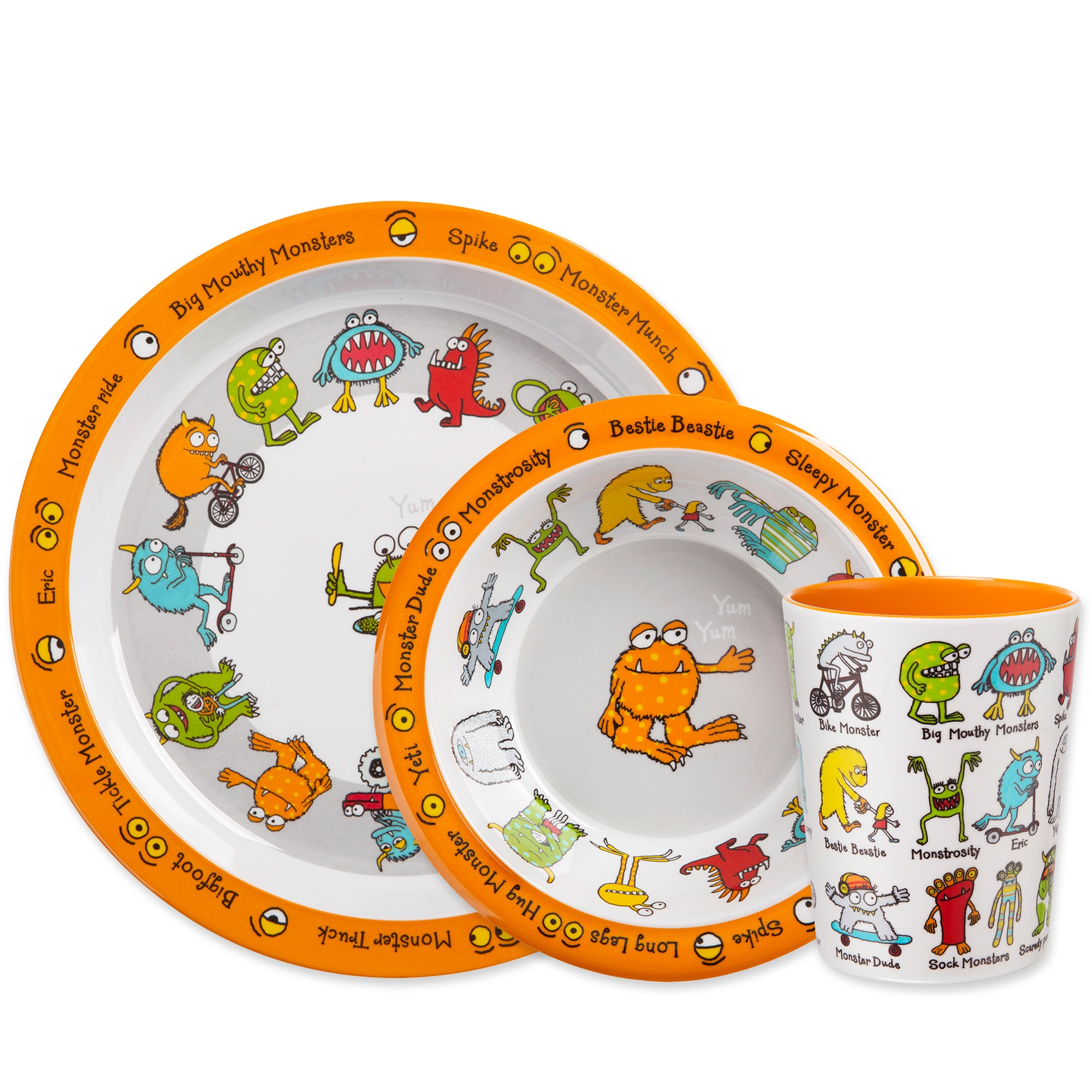Monsters Print Melamine Children’s Dinner Set