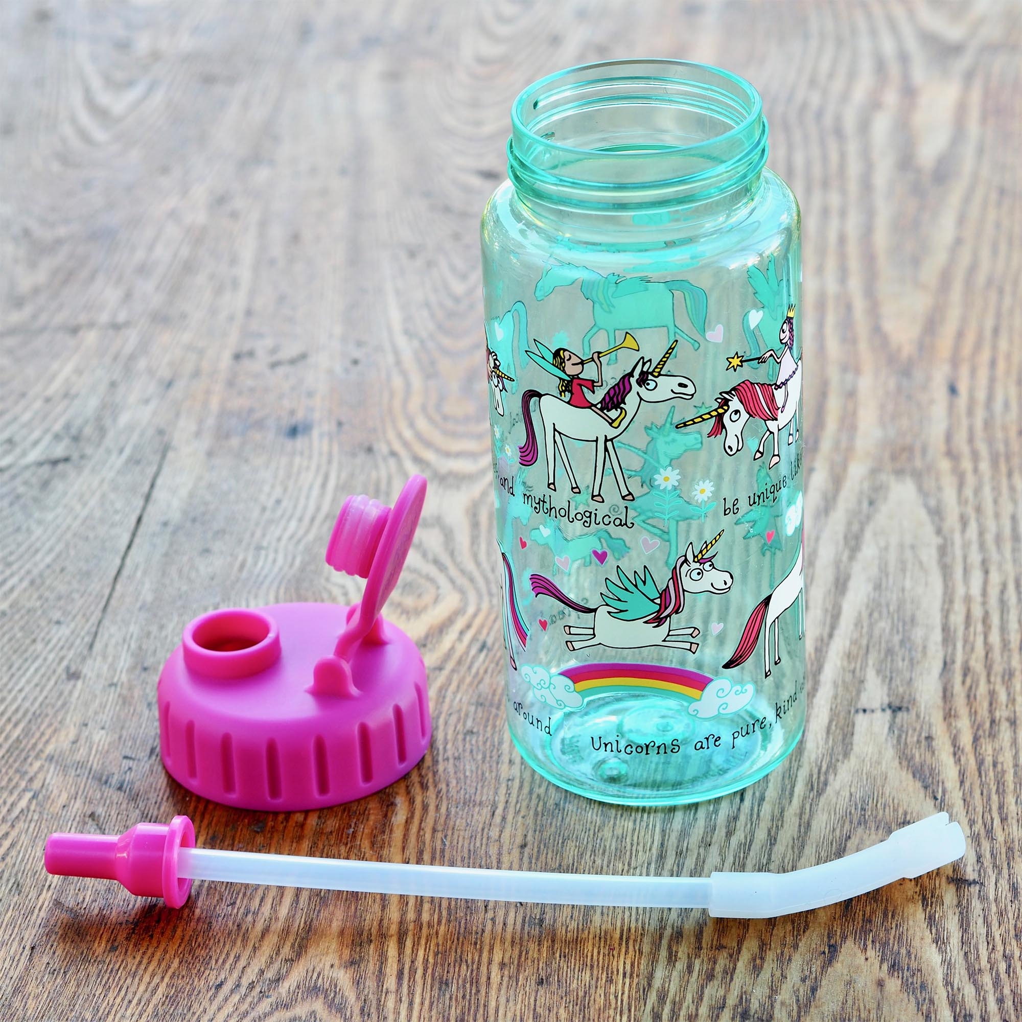 Kids Unicorn Drinking Bottle With Straw