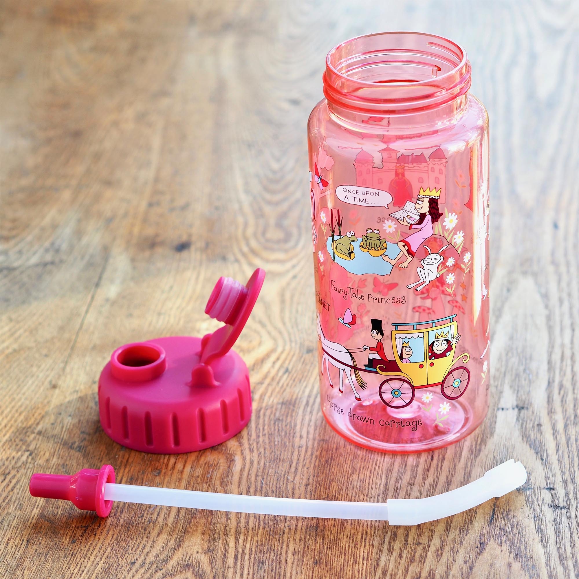 Kids Princess Drinking Bottle With Straw