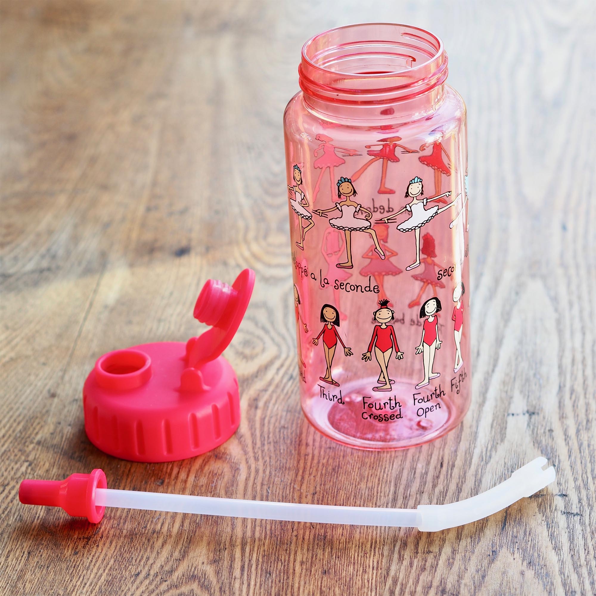 Kids Ballet Drinking Bottle with straw