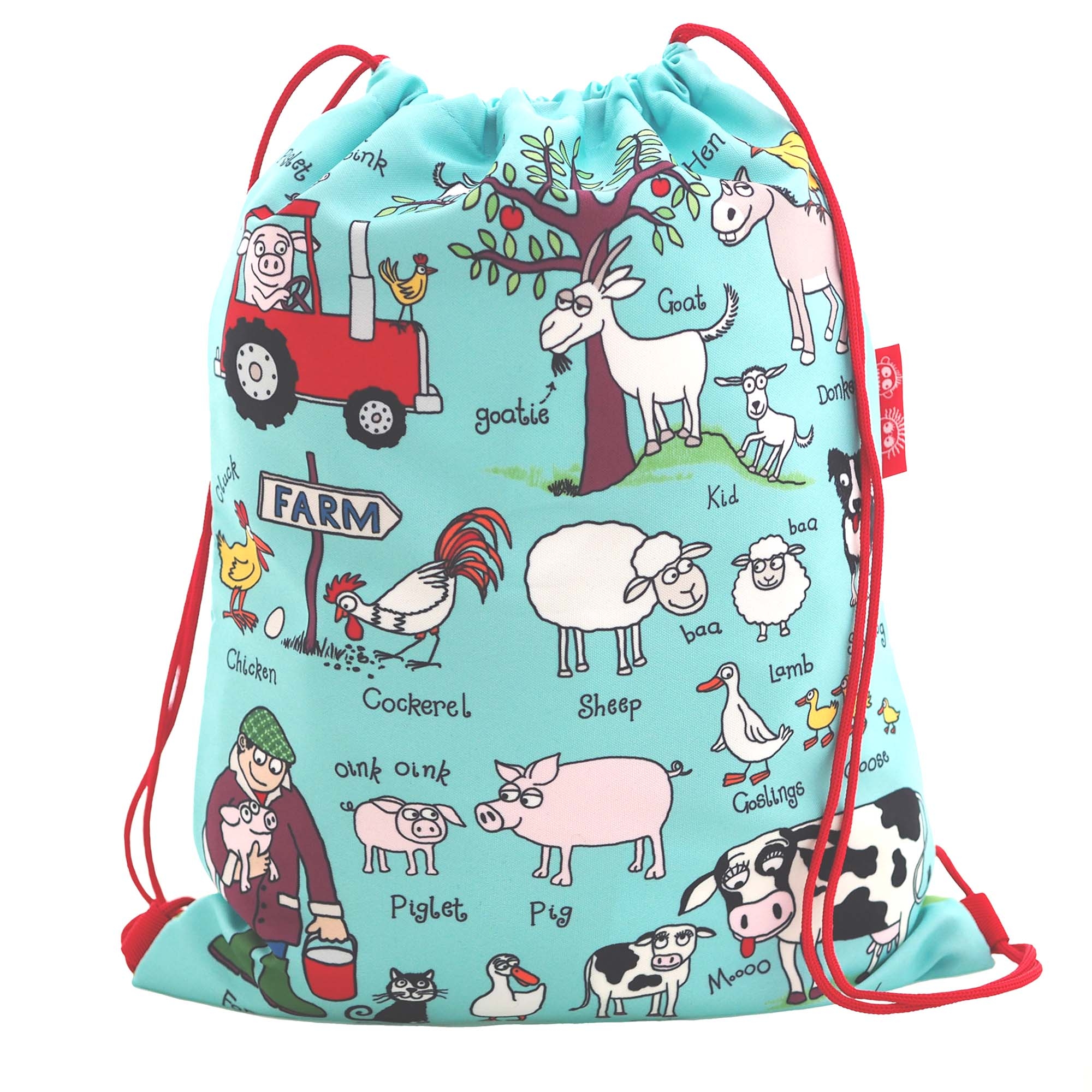 Kids Farm Waterproof Drawstring Bag