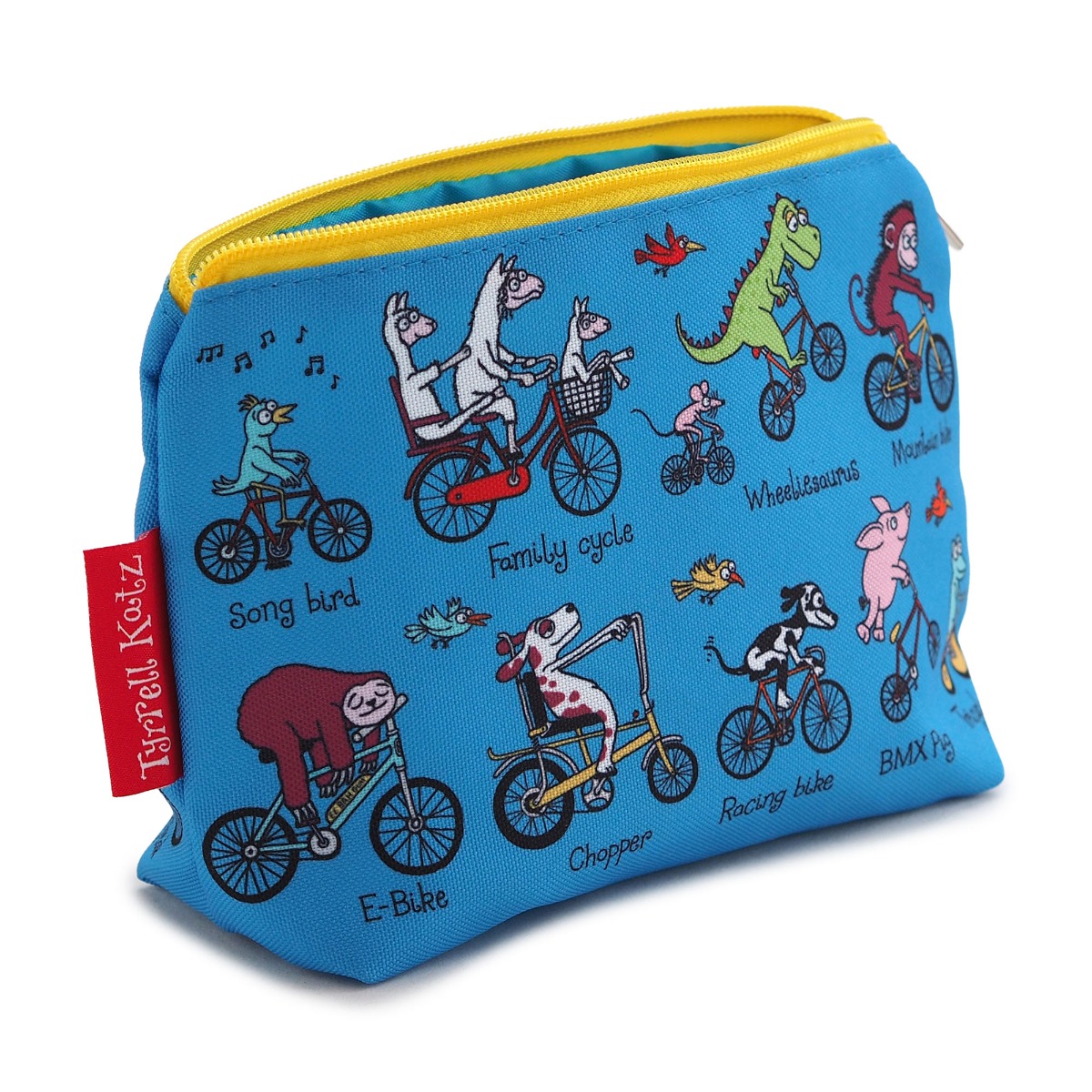 Animals on Bikes Wash Bag- Recycled!