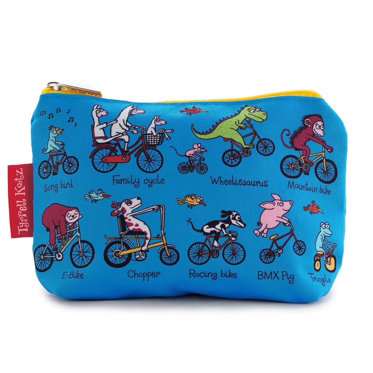 Animals on Bikes Wash Bag- Recycled!
