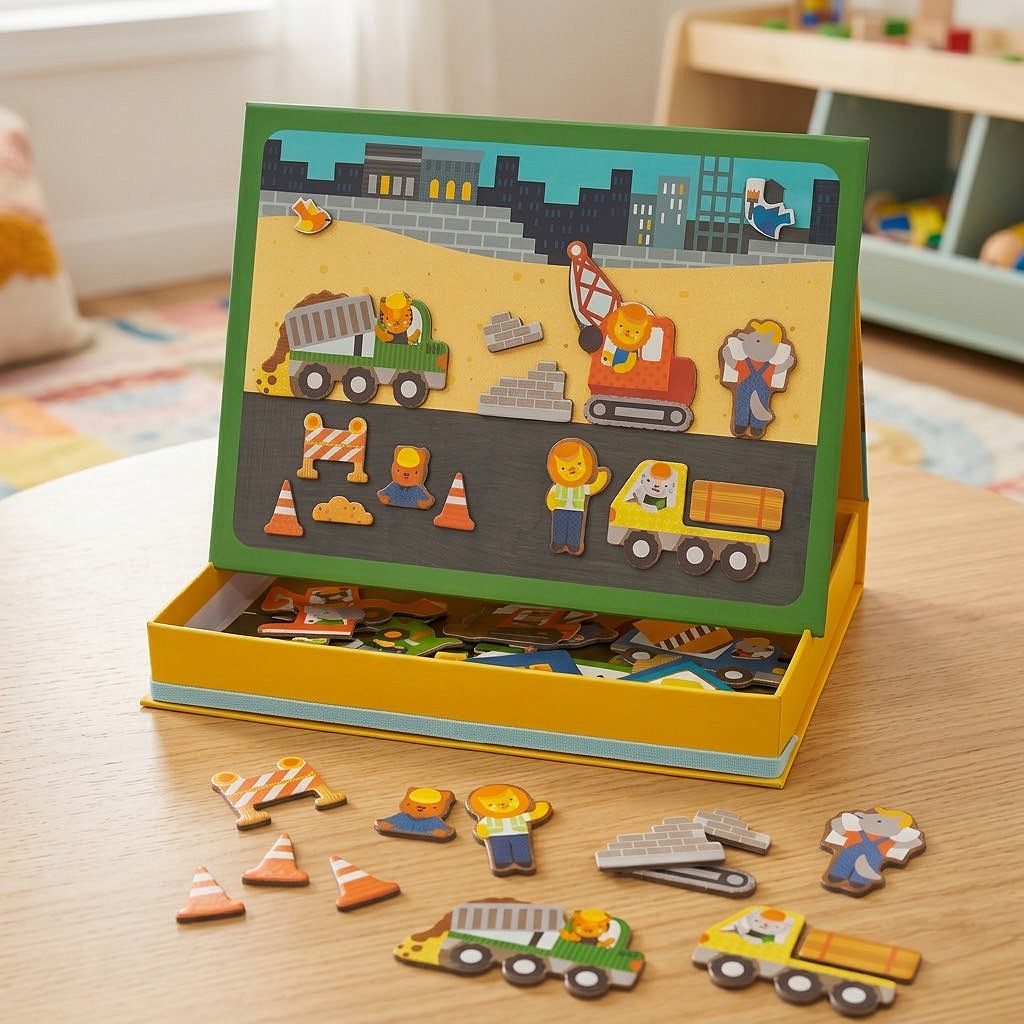 Diggers and Trucks Magnetic Play Set