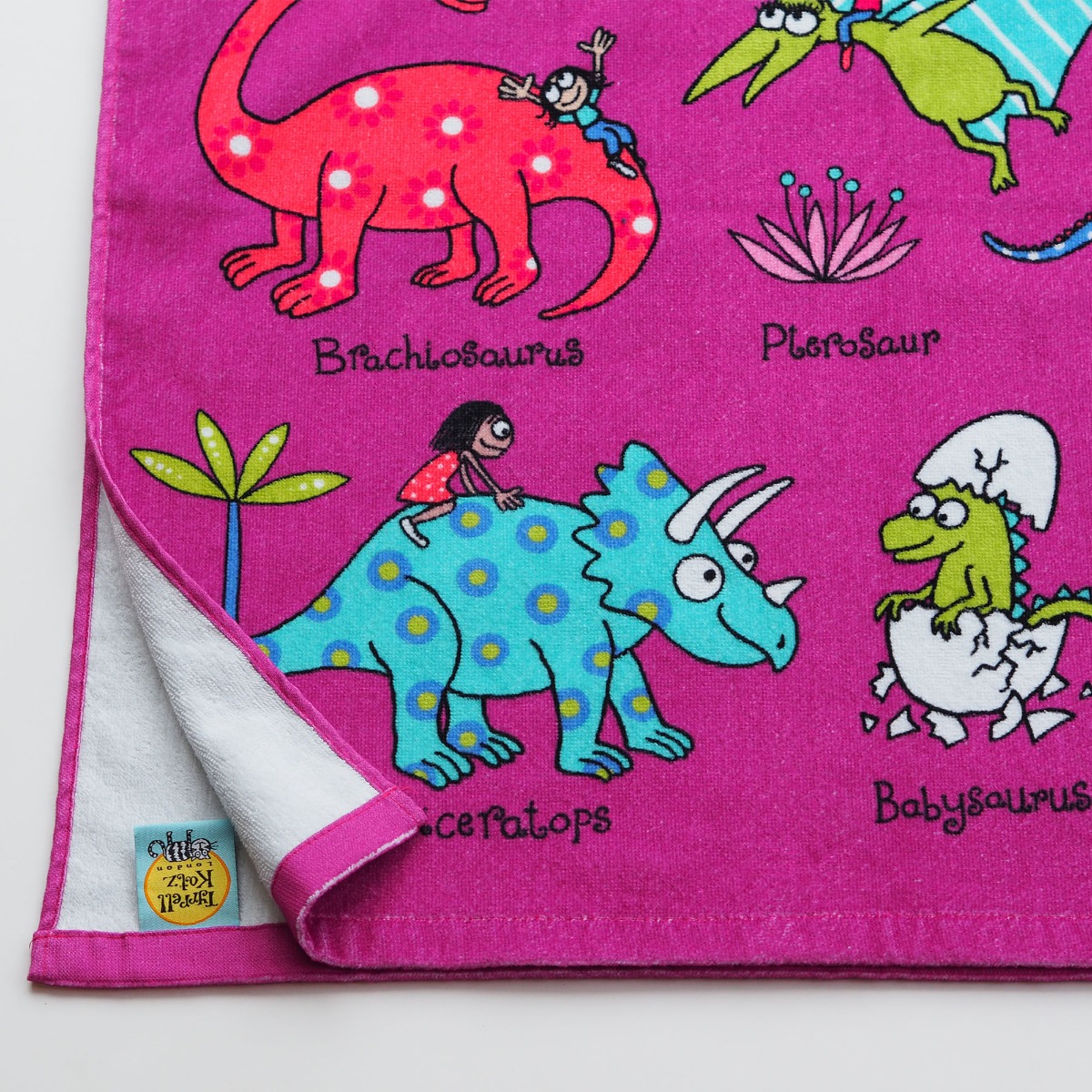 Dino Pink Children's Towel