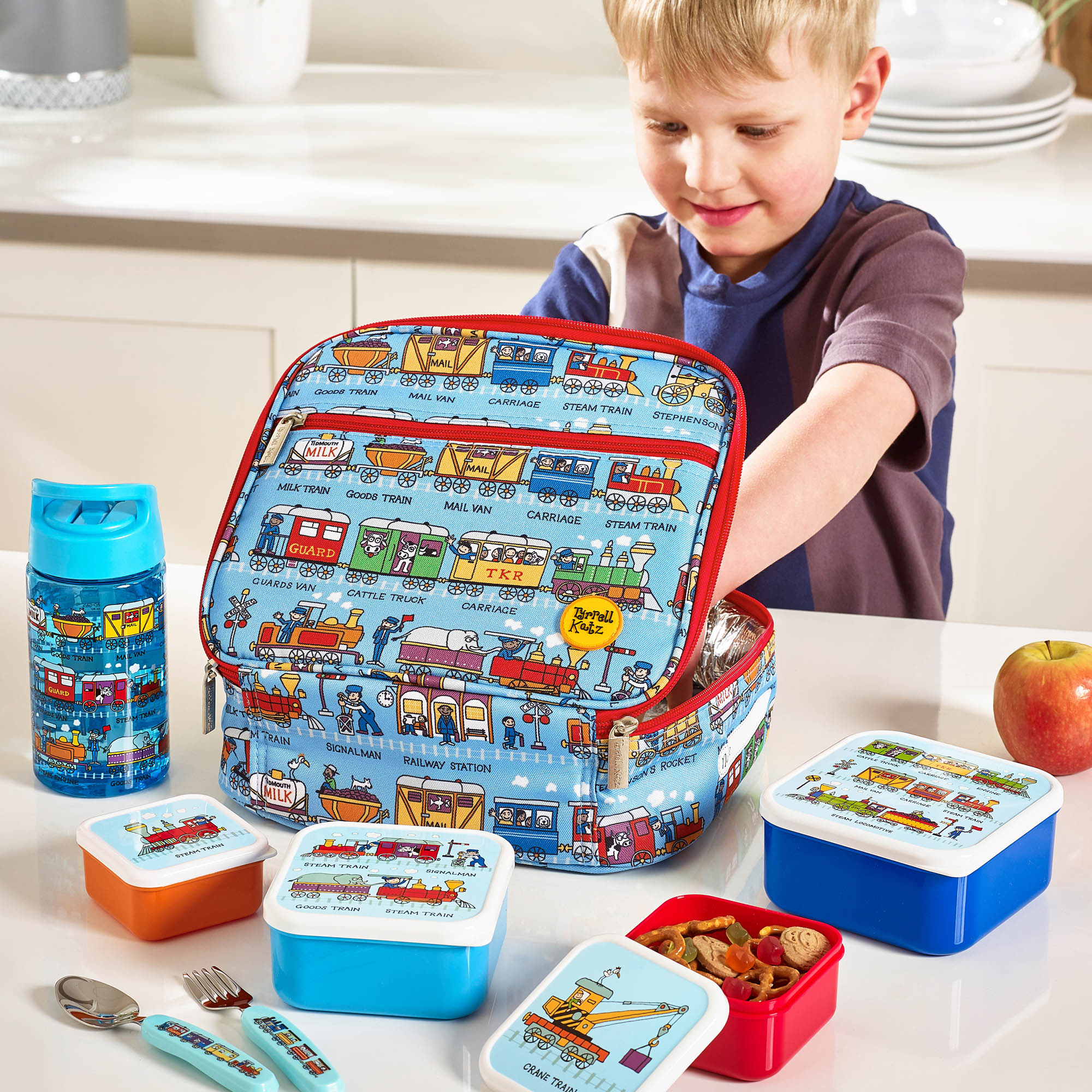 Trains Insulated Lunch Bag