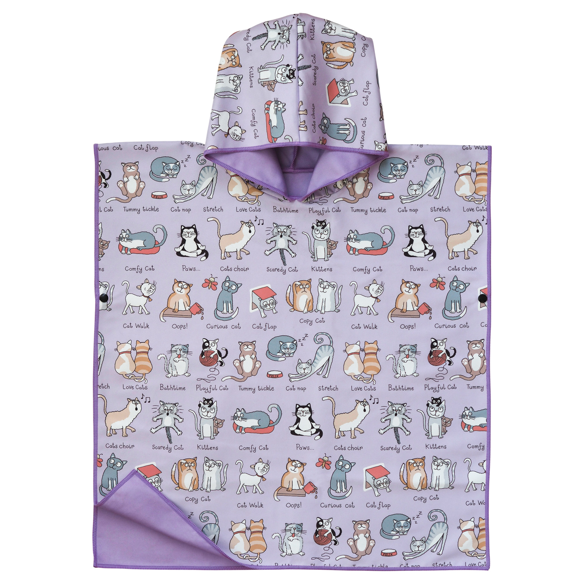 Cats Microfibre Poncho Towel