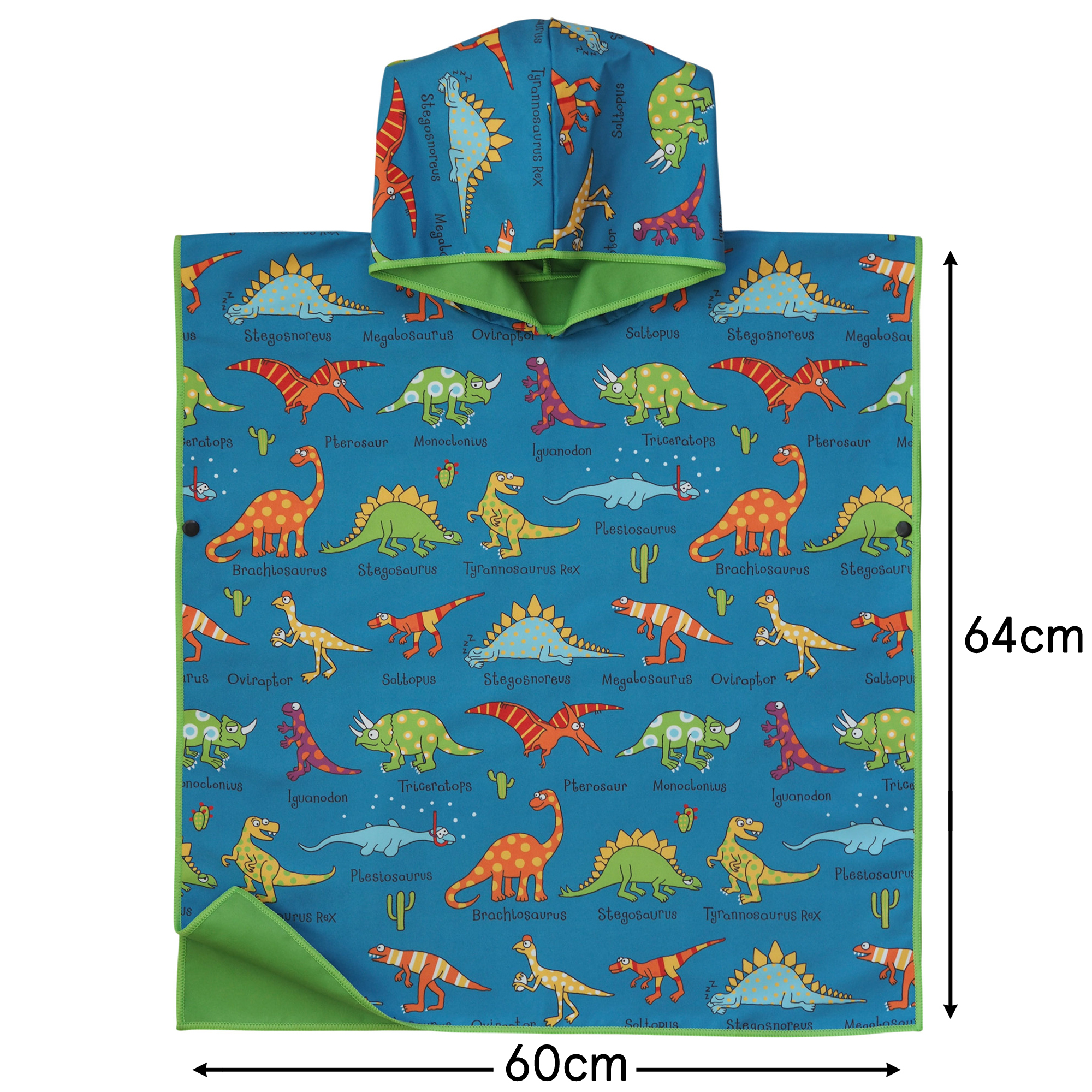 Dinosaurs Microfibre Poncho Towel