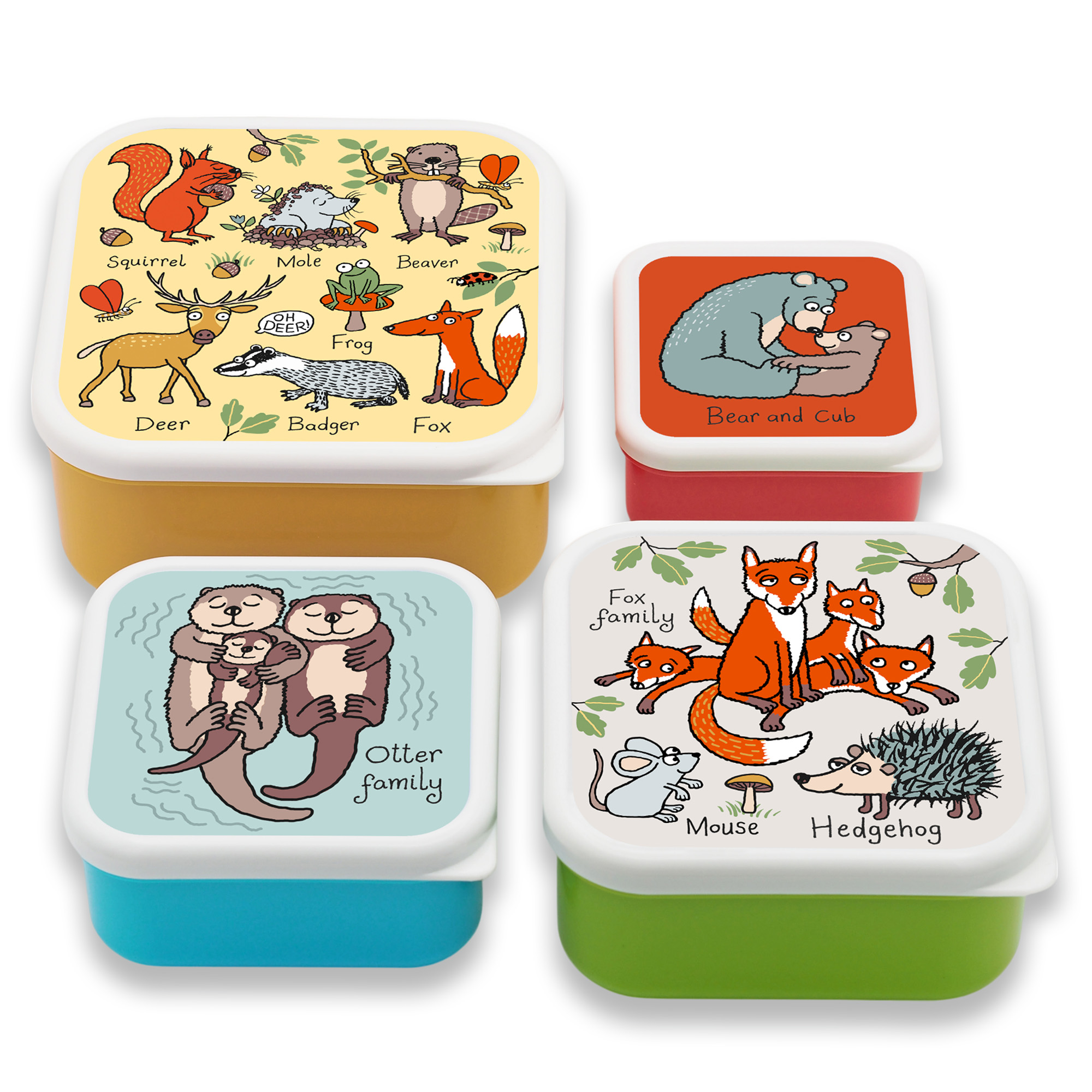 Nesting Woodland Snack Boxes For Kids