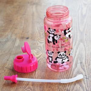 Pandas Design Drinking Bottle with straw